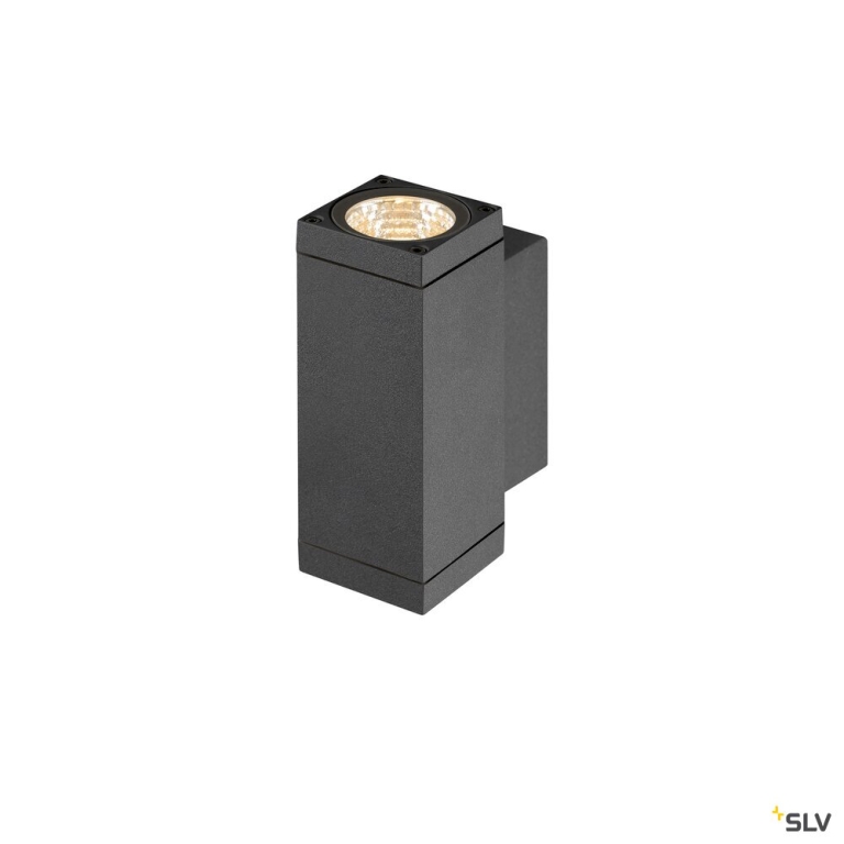 SLV THEO PRO S, Wandaufbauleuchte, up/down, DALI, P2, rechteckig, 2700 K, 12 W, 24°, anthrazit