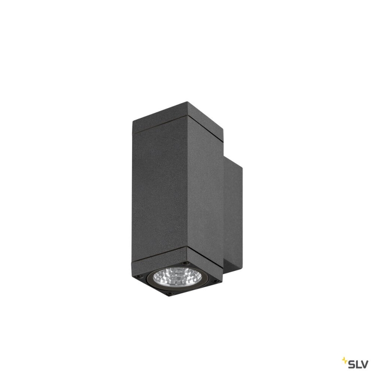 SLV THEO PRO S, Wandaufbauleuchte, up/down, DALI, P2, rechteckig, 2700 K, 12 W, 24°, anthrazit