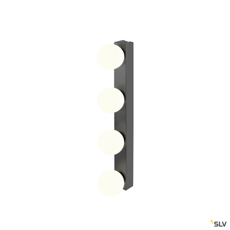 SLV SUN Mirror, Wandaufbauleuchte, quad, 2700/3000/4000 K, TOUCH button, 18 W,  IP44, schwarz