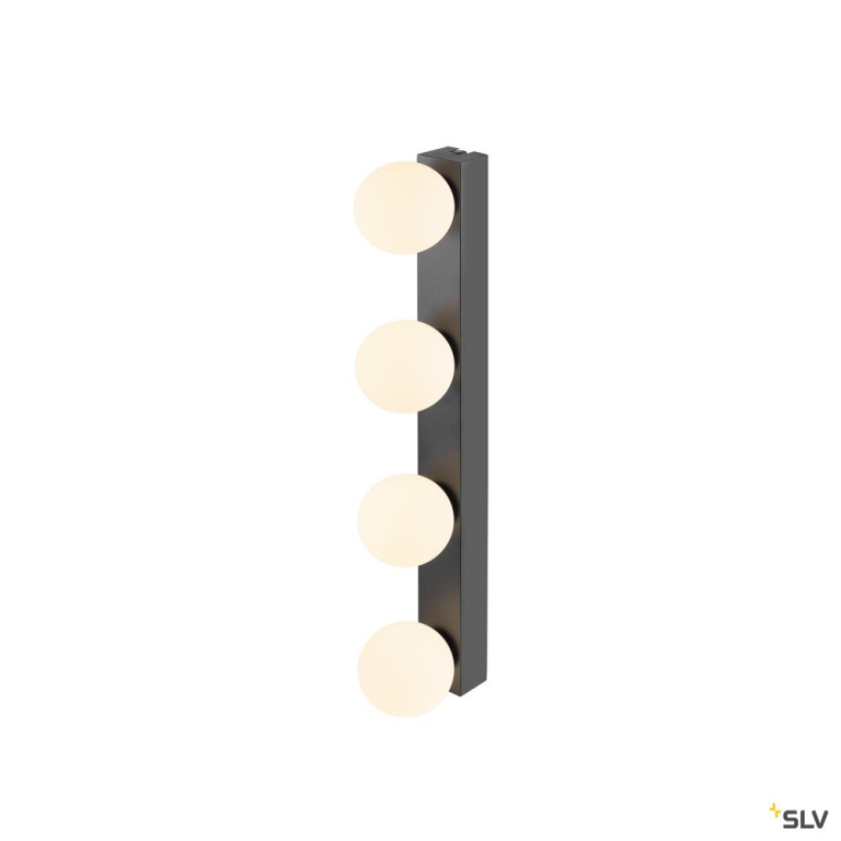 SLV SUN Mirror, Wandaufbauleuchte, quad, 2700/3000/4000 K, TOUCH button, 18 W,  IP44, schwarz