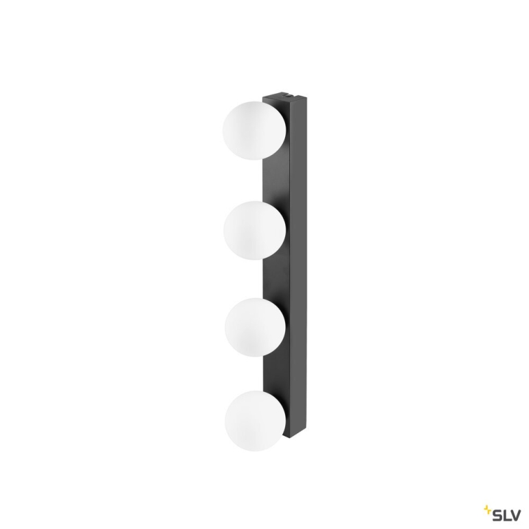 SLV SUN Mirror, Wandaufbauleuchte, quad, 2700/3000/4000 K, TOUCH button, 18 W,  IP44, schwarz