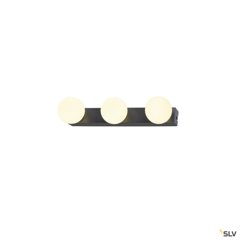 SLV SUN Mirror, Wandaufbauleuchte, triple, 2700/3000/4000 K, TOUCH button, 18 W,  IP44, schwarz