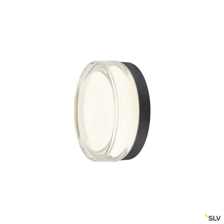 SLV CYFT XL, Wand- und Deckenaufbauleuchte, 2700/3000/4000 K, 15 W, PHASE, 125°, IP65 schwarz / klar