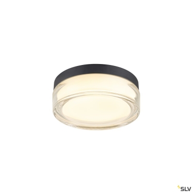 SLV CYFT XL, Wand- und Deckenaufbauleuchte, 2700/3000/4000 K, 15 W, PHASE, 125°, IP65 schwarz / klar