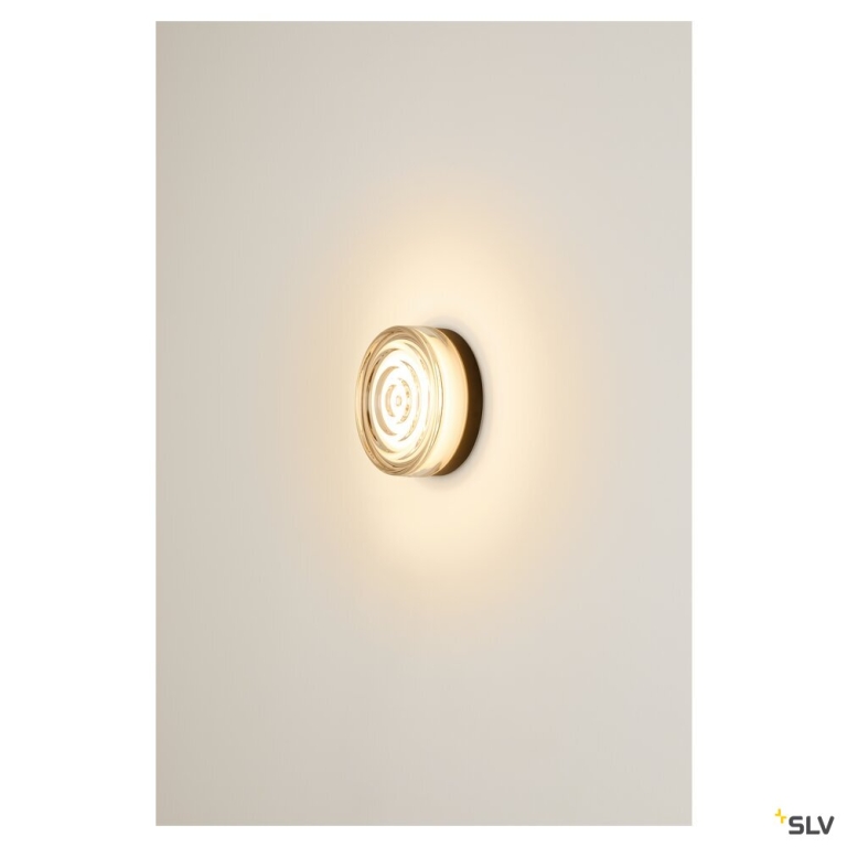 SLV CYFT WAVE XL, Wand- und Deckenaufbauleuchte, 2700/3000/4000 K, 15 W, PHASE, 105°, IP65 schwarz / klar