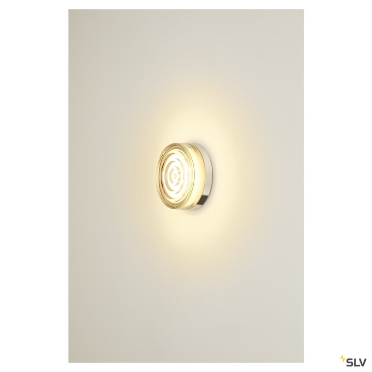 SLV CYFT WAVE XL, Wand- und Deckenaufbauleuchte, 2700/3000/4000 K, 15 W, PHASE, 105°, IP65 schwarz / klar