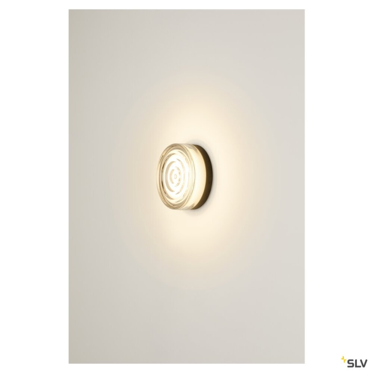 SLV CYFT WAVE XL, Wand- und Deckenaufbauleuchte, 2700/3000/4000 K, 15 W, PHASE, 105°, IP65 schwarz / klar