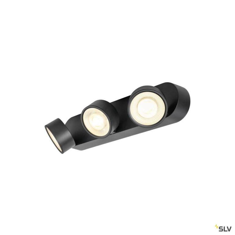 SLV KALU 2.0, Wand- und Deckenaufbauleuchte, PHASE, 3000 K, 28 W, 36°, schwarz