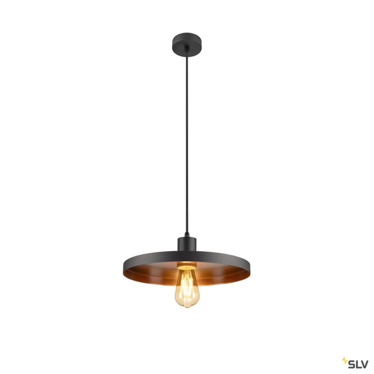 SLV LALU®, Pendelleuchte, E27 Base, Mix&Match, Pendellänge 200 cm, 1 x max. 10 W, schwarz