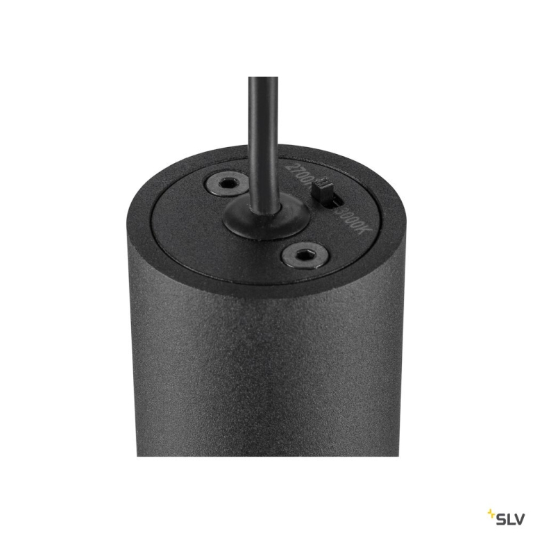 SLV LALU®, Pendelleuchte, LED Base, Mix&Match, recessed canopy, Pendellänge 200 cm, 2700/3000K, 40°, PHASE, schwarz