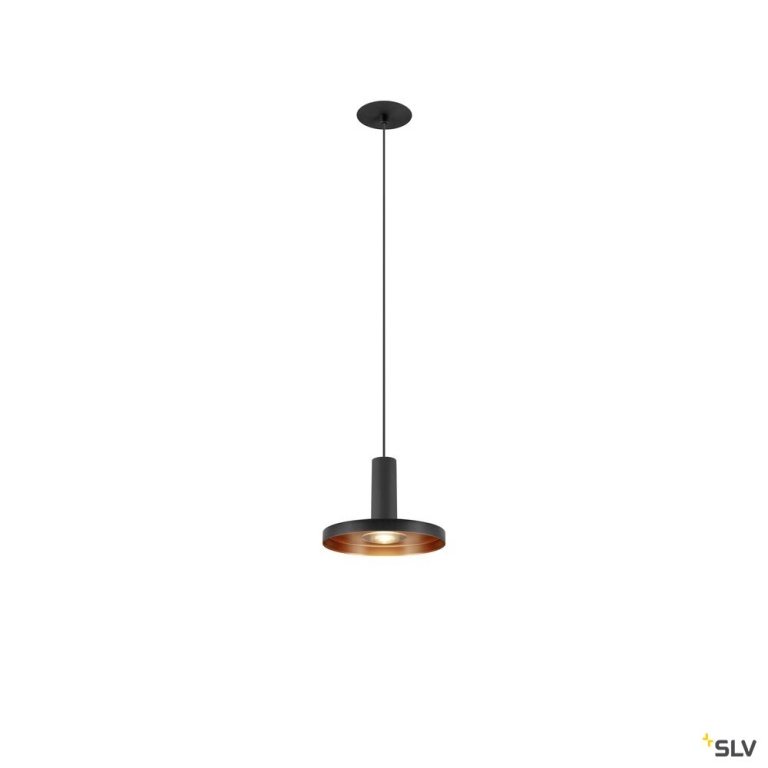 SLV LALU®, Pendelleuchte, LED Base, Mix&Match, recessed canopy, Pendellänge 200 cm, 2700/3000K, 40°, PHASE, schwarz