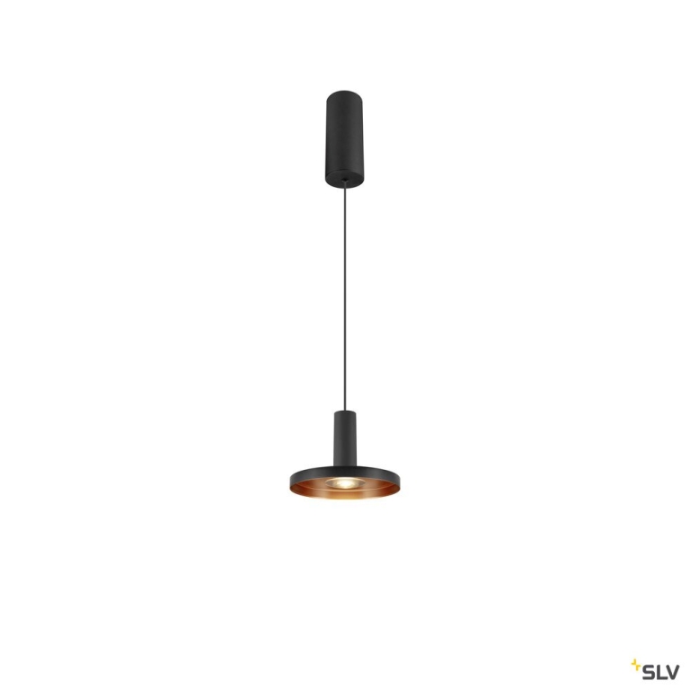 SLV LALU®, Pendelleuchte, LED Base, Mix&Match, surface mounted canopy, Pendellänge 200 cm, 2700/3000K, 40°, PHASE, schwarz