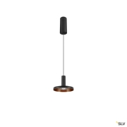 LALU®, Pendelleuchte, LED Base, Mix&Match, surface mounted canopy, Pendellänge 200 cm, 2700/3000K, 40°, PHASE, schwarz