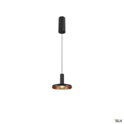LALU®, Pendelleuchte, LED Base, Mix&Match, surface mounted canopy, Pendellänge 200 cm, 2700/3000K, 40°, PHASE, schwarz