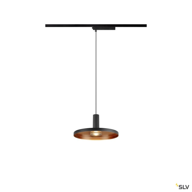 SLV LALU®, 1~Pendelleuchte, PHASE, LED Base, Mix&Match, Pendellänge 200 cm, 2700/3000K, 40°, schwarz