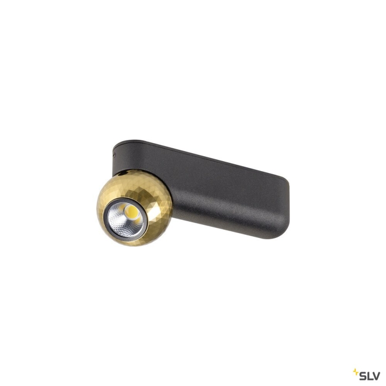 SLV DYSKO, Wand- und Deckenaufbauleuchte, single, PHASE, 2700K, 6.7 W, 36°, schwarz / gold
