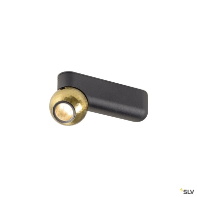 SLV DYSKO, Wand- und Deckenaufbauleuchte, single, PHASE, 2700K, 6.7 W, 36°, schwarz / gold