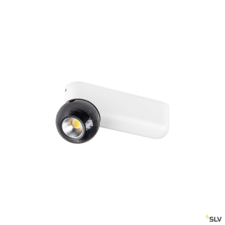 SLV DYSKO, Wand- und Deckenaufbauleuchte, single, PHASE, 2700K, 6.7 W, 36°, weiß / schwarz