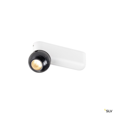 SLV DYSKO, Wand- und Deckenaufbauleuchte, single, PHASE, 2700K, 6.7 W, 36°, weiß / schwarz