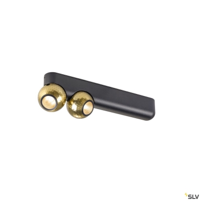 SLV DYSKO, Wand- und Deckenaufbauleuchte, double, PHASE, 2700K, 13 W, 36°, schwarz / gold