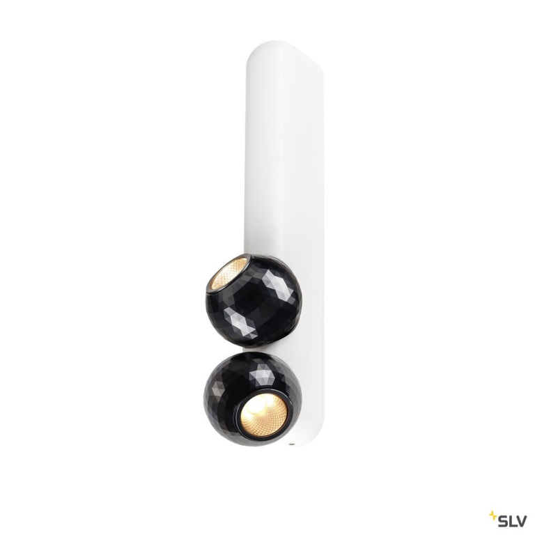SLV DYSKO, Wand- und Deckenaufbauleuchte, double, PHASE, 2700K, 13 W, 36°, weiß / schwarz