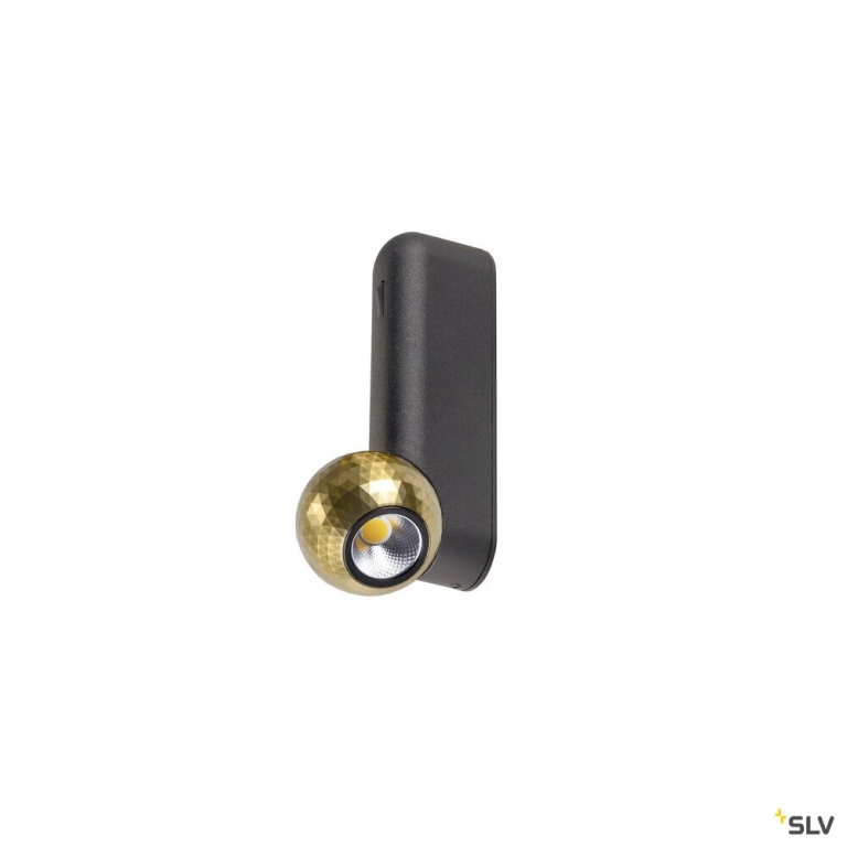 SLV DYSKO, Wand- und Deckenaufbauleuchte, switch, single, PHASE, 2700K, 6.7 W, 36°, schwarz / gold