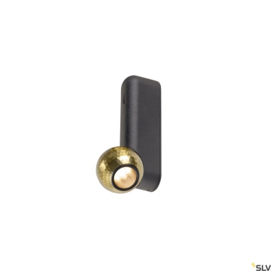 SLV DYSKO, Wand- und Deckenaufbauleuchte, switch, single, PHASE, 2700K, 6.7 W, 36°, schwarz / gold