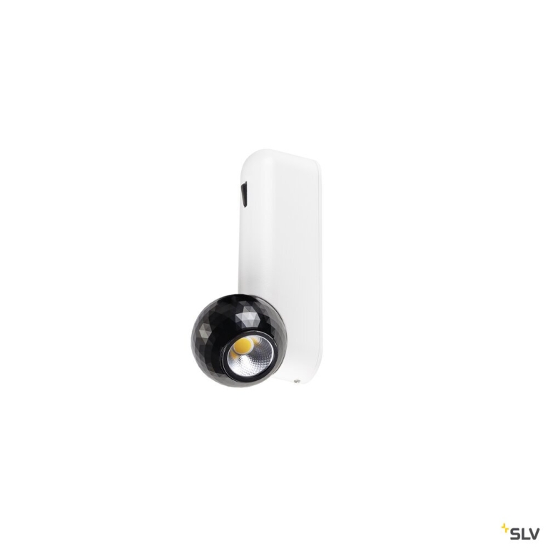 SLV DYSKO, Wand- und Deckenaufbauleuchte, switch, single, PHASE, 2700K, 6.7 W, 36°, weiß / schwarz