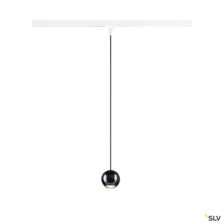 SLV DYSKO, 1~ Pendelleuchte, PHASE, Pendellänge 200 cm, 2700K, 36°, weiß / schwarz