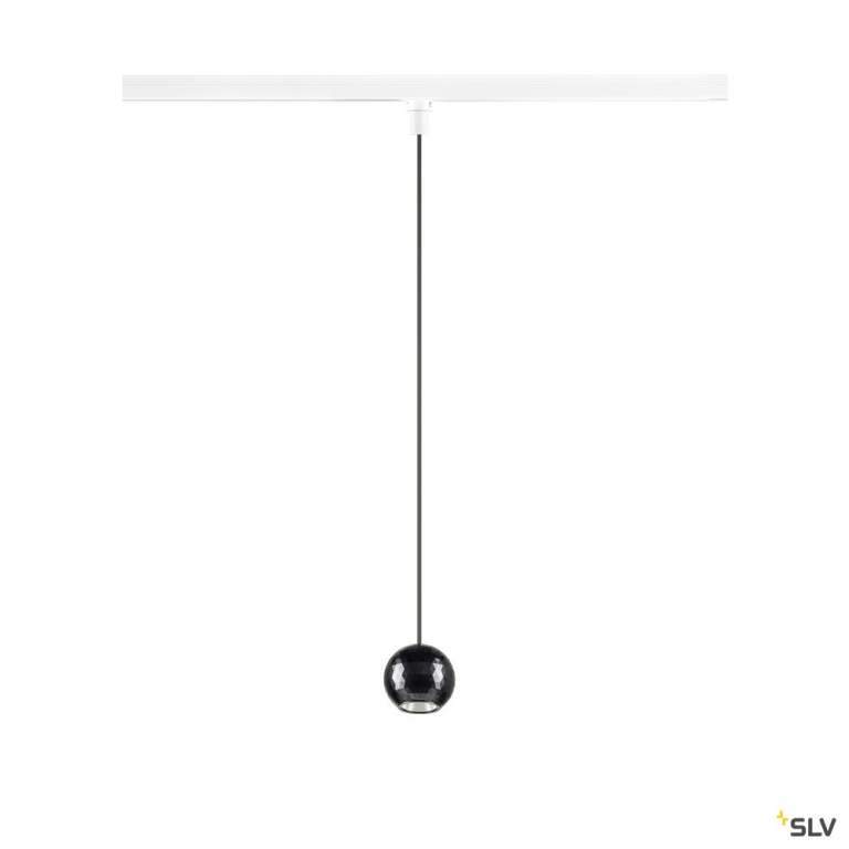 SLV DYSKO, 1~ Pendelleuchte, PHASE, Pendellänge 200 cm, 2700K, 36°, weiß / schwarz