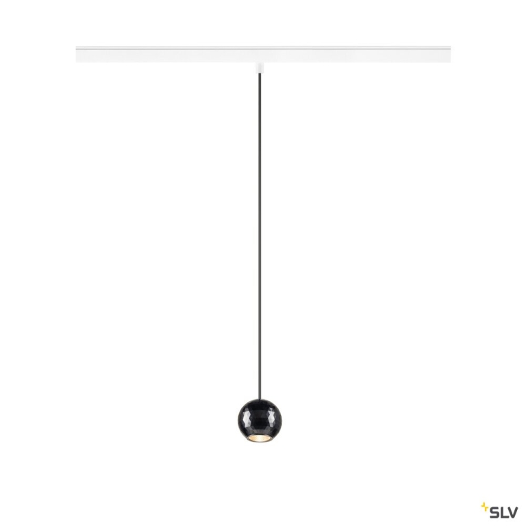 SLV DYSKO, 48V Pendelleuchte, DALI, Pendellänge 200 cm, 2700K, 36°, DALI, weiß / schwarz