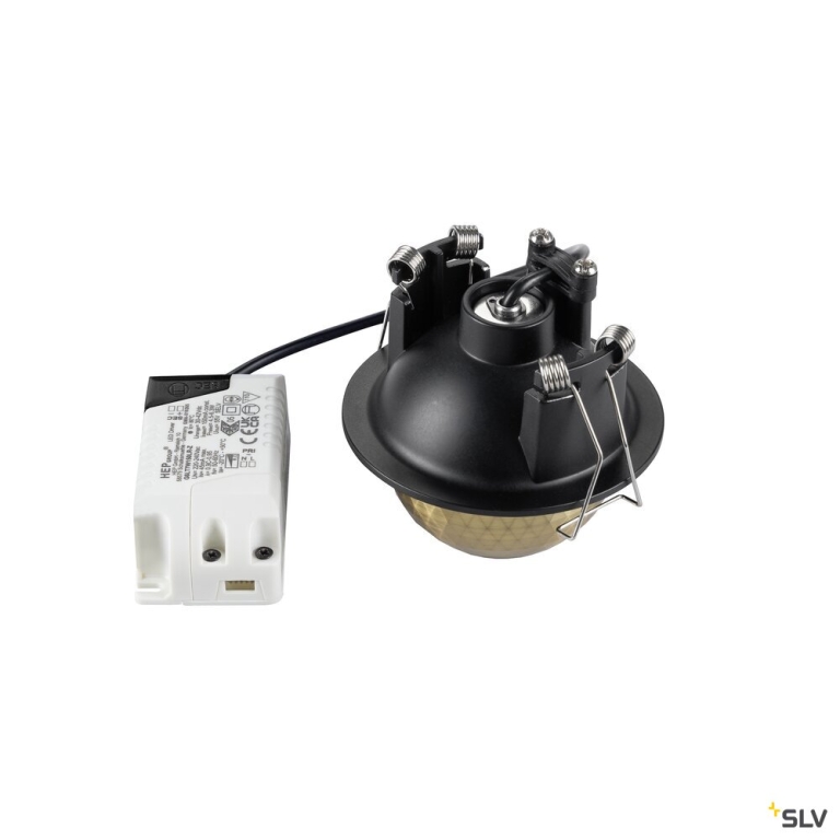 SLV DYSKO, Deckeneinbauleuchte, rund, PHASE, 2700K, 6.4 W, 36°, schwarz / gold