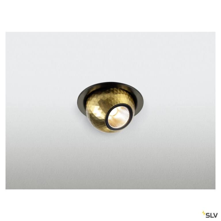 SLV DYSKO, Deckeneinbauleuchte, rund, PHASE, 2700K, 6.4 W, 36°, schwarz / gold
