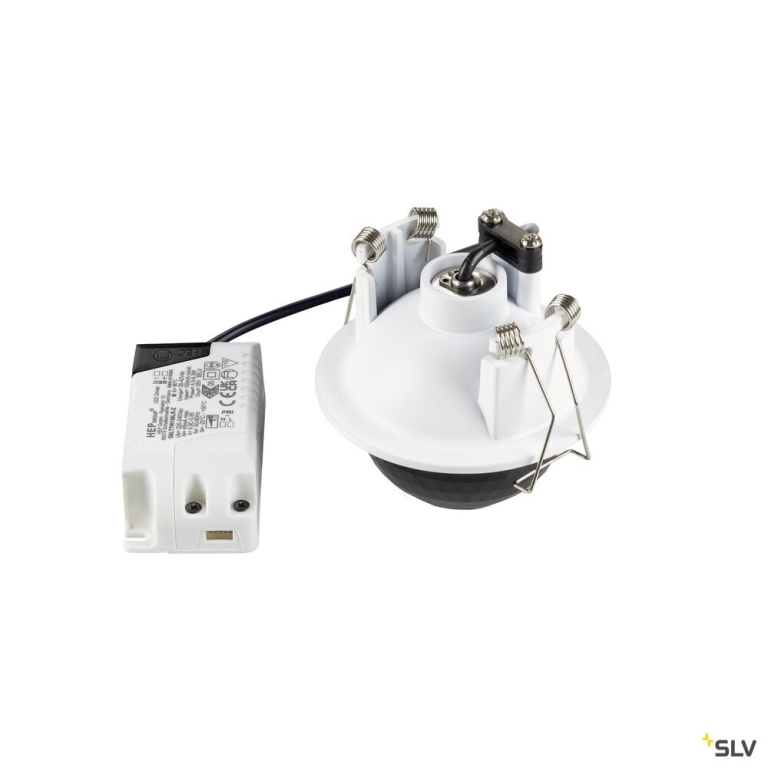 SLV DYSKO, Deckeneinbauleuchte, rund, PHASE, 2700K, 6.4 W, 36°, weiß / schwarz