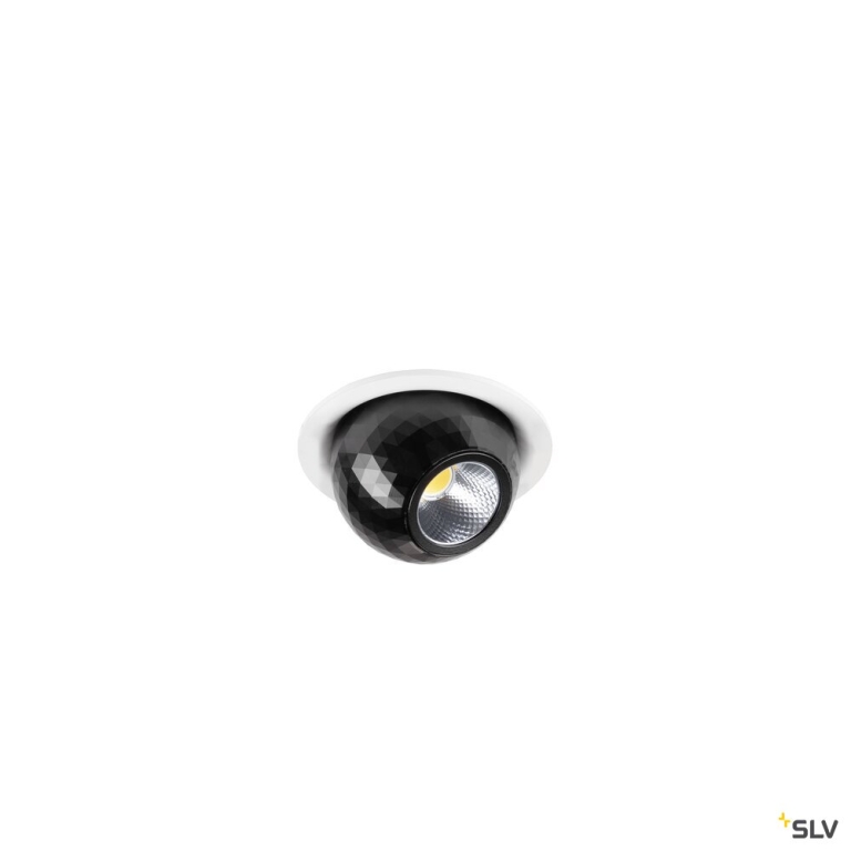 SLV DYSKO, Deckeneinbauleuchte, rund, PHASE, 2700K, 6.4 W, 36°, weiß / schwarz