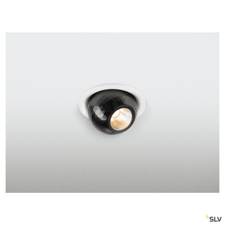 SLV DYSKO, Deckeneinbauleuchte, rund, PHASE, 2700K, 6.4 W, 36°, weiß / schwarz