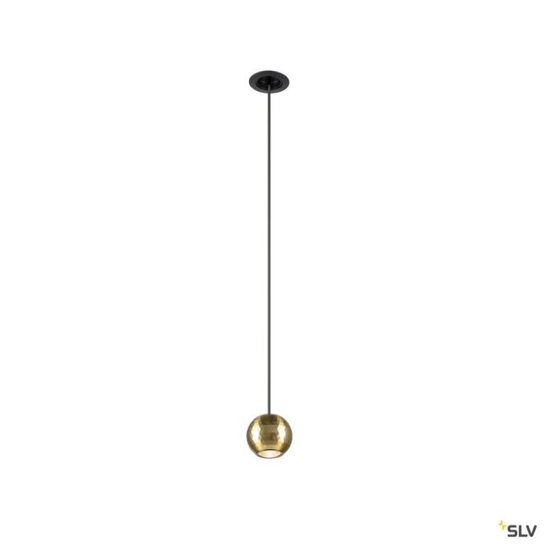 SLV DYSKO, Pendelleuchte, PHASE, Pendellänge 200 cm, 2700K, 36°, schwarz / gold