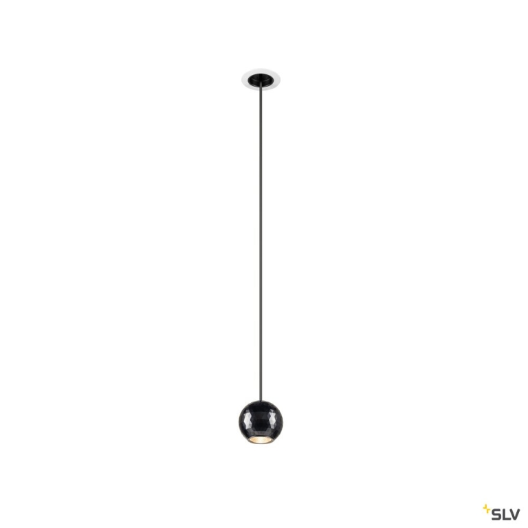 SLV DYSKO, Pendelleuchte, PHASE, Pendellänge 200 cm, 2700K, 36°, weiß / schwarz