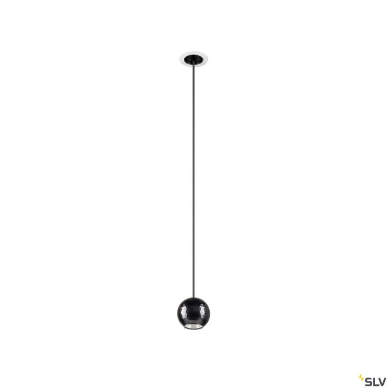 SLV DYSKO, Pendelleuchte, PHASE, Pendellänge 200 cm, 2700K, 36°, weiß / schwarz
