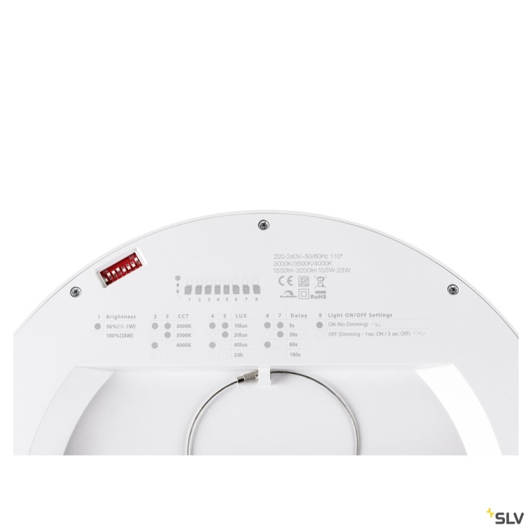 SLV DOWNLIGHT VARIO 290 28 830/840 WH ML PIR