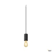 FITU PD, E27, stone, Pendelleuchte, Pendellänge 500 cm, offenes Kabelende, 1 x max. 15 W, schwarz