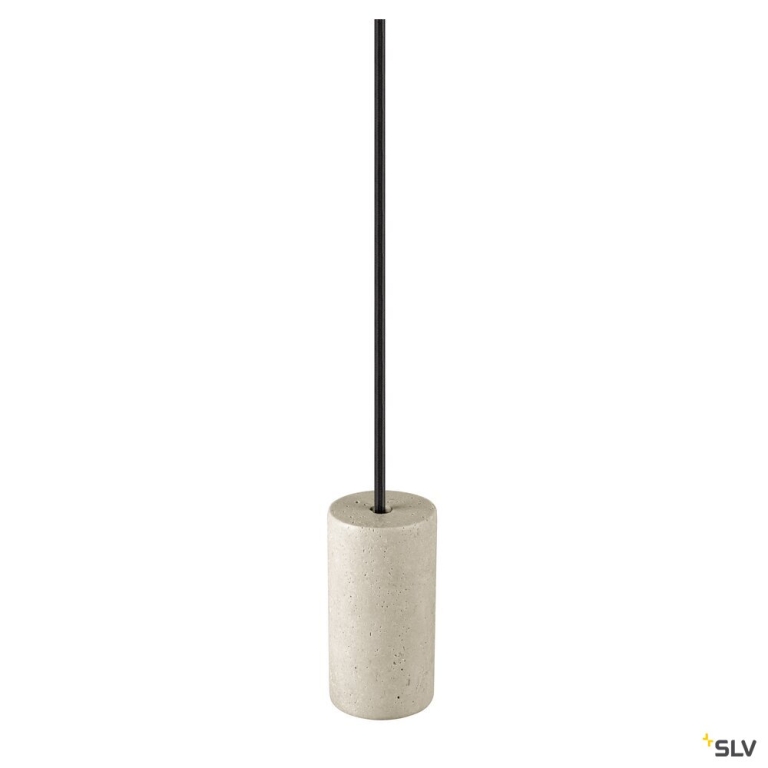 SLV FITU PD, E27, stone, Pendelleuchte, Pendellänge 500 cm, offenes Kabelende, 1 x max. 15 W, beige