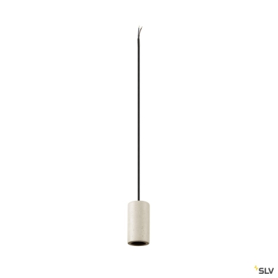 SLV FITU PD, E27, stone, Pendelleuchte, Pendellänge 500 cm, offenes Kabelende, 1 x max. 15 W, beige