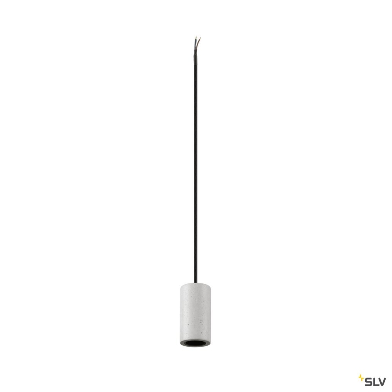 SLV FITU PD, E27, stone, Pendelleuchte, Pendellänge 500 cm, offenes Kabelende, 1 x max. 15 W, grau