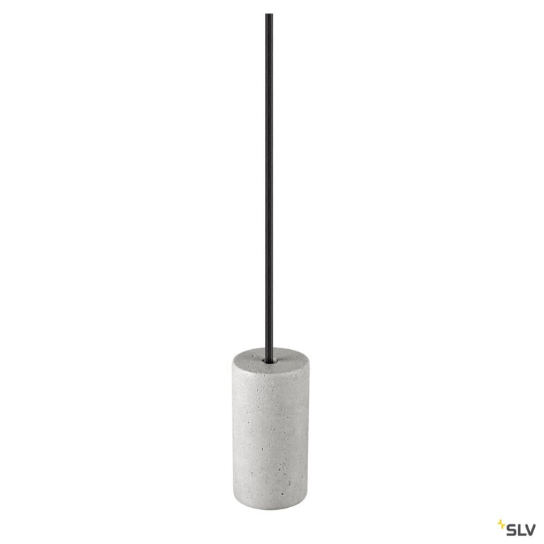 SLV FITU PD, E27, stone, Pendelleuchte, Pendellänge 500 cm, offenes Kabelende, 1 x max. 15 W, grau