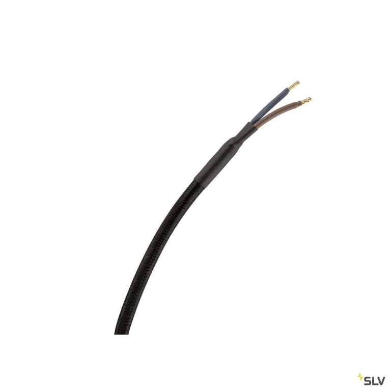 SLV FITU PD, E27, ribbed, Pendelleuchte, Pendellänge 500 cm, offenes Kabelende, 1 x max. 15 W, schwarz
