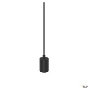 FITU PD, E27, ribbed, Pendelleuchte, Pendellänge 500 cm, offenes Kabelende, 1 x max. 15 W, schwarz