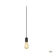 FITU PD, E27, ribbed, Pendelleuchte, Pendellänge 500 cm, offenes Kabelende, 1 x max. 15 W, schwarz
