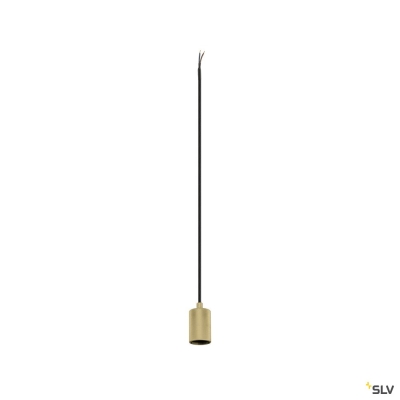 SLV FITU PD, E27, ribbed, Pendelleuchte, Pendellänge 500 cm, offenes Kabelende, 1 x max. 15 W, gold