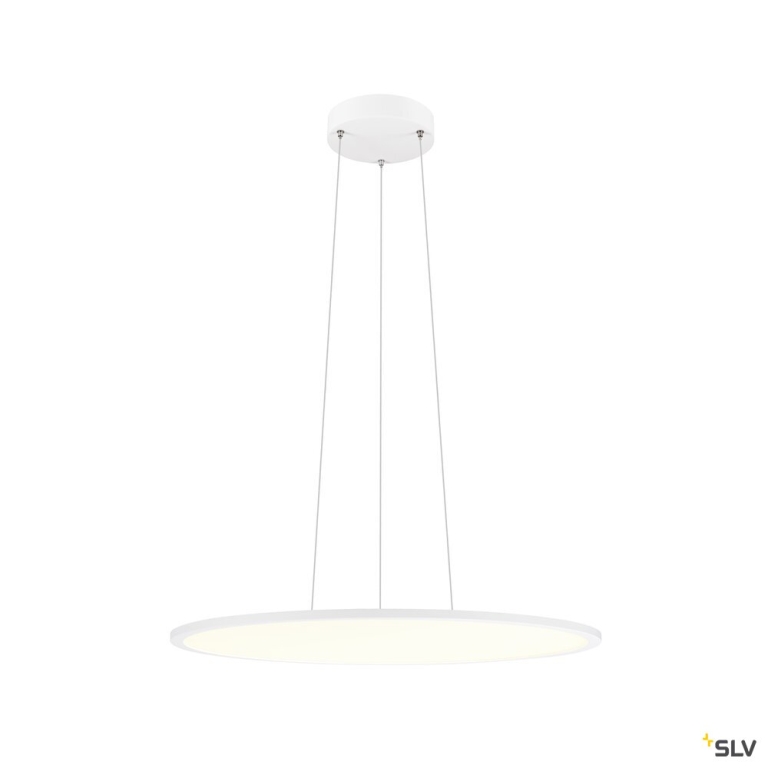 SLV PANEL 60, Pendelleuchte, rund, PHASE, Pendellänge 200 cm, 3000/4000K, 90°, weiß